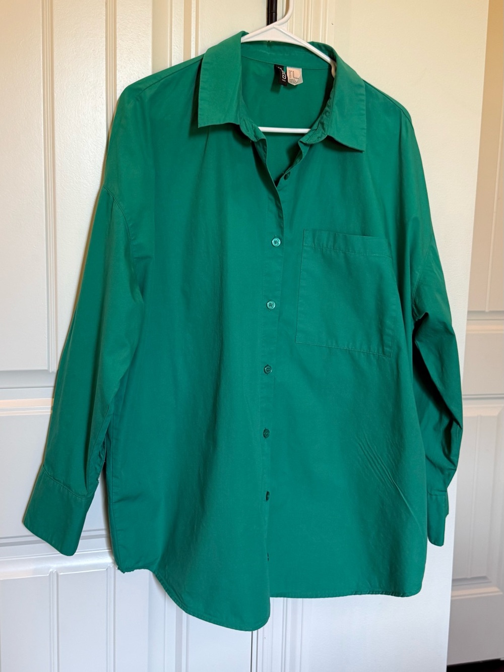 H&M Green Oversized Button-Down Shirt